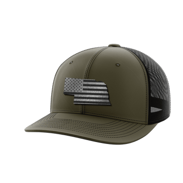 Nebraska United Hats Hat Greater Half OD Green/Black Black Leatherette Nebraska